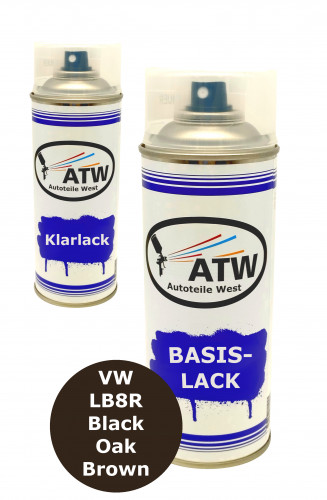 Autolack für VW LB8R Black Oak Brown +400ml Klarlack Set